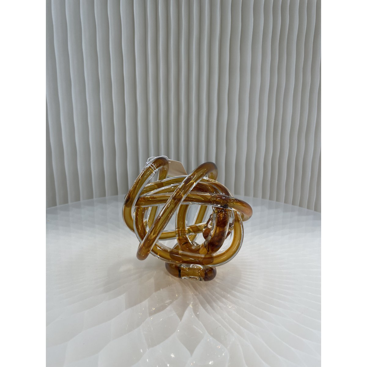Gele glasknoop (klein) Diameter: 11cm Kunstmatig geblazen
