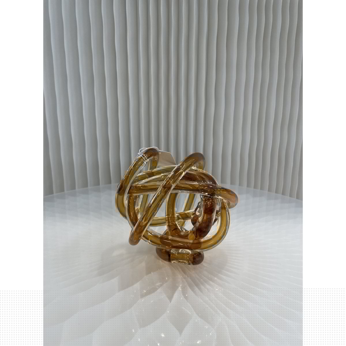 Gele glasknoop (klein) Diameter: 11cm Kunstmatig geblazen