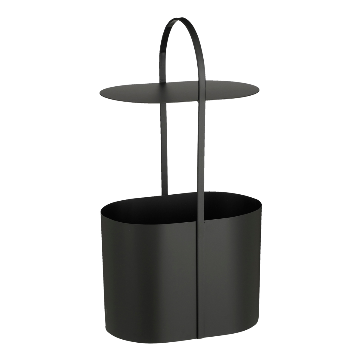 Bijzettafel met Tijdschriftenhouder - L35 x B24 x H69 cm - Metaal - Zwart