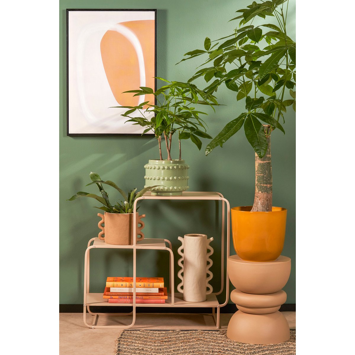 Jules Sidetable - L70 x B30 x H76 cm - Metaal - Lichtbruin