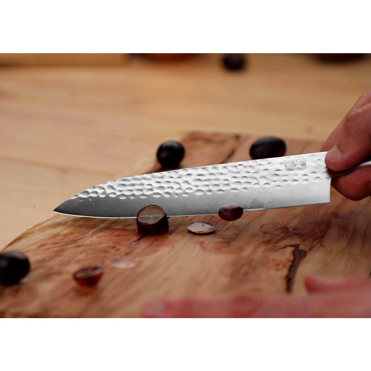 Messen- en keukenaccessoireset - De complete set Deluxe Edition (A): 6 messen (schilmesje + santoku + gyuto + fileermes + broodmes + hakmes) + 3 accessoires (magnetische bamboe messenhouder + bamboe snijplank + slijpset 180/ korrel 800)
