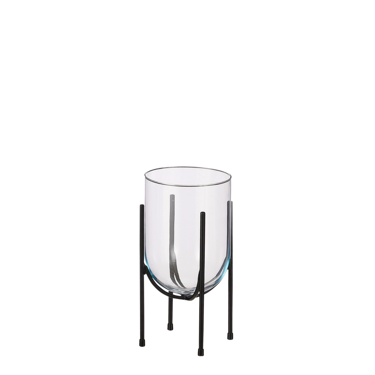 Jamey Vaas op Standaard - H31 x Ø17 cm - Transparant, Zwart