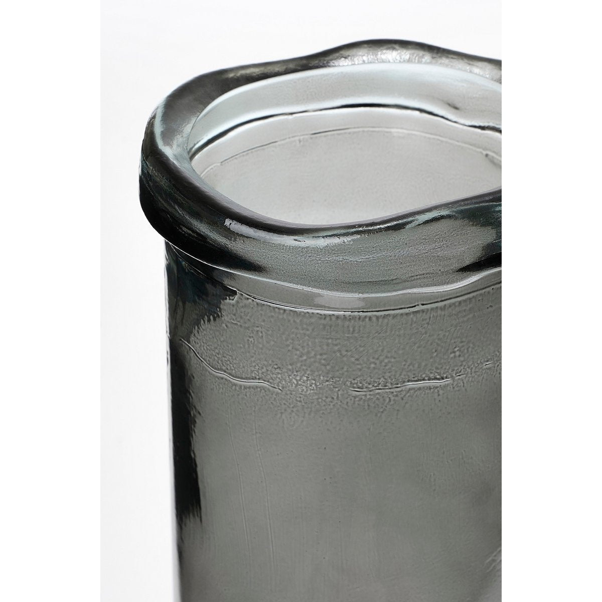 Pepe Vaas - H28 x Ø12 cm - Gerecycled Glas - Grijs