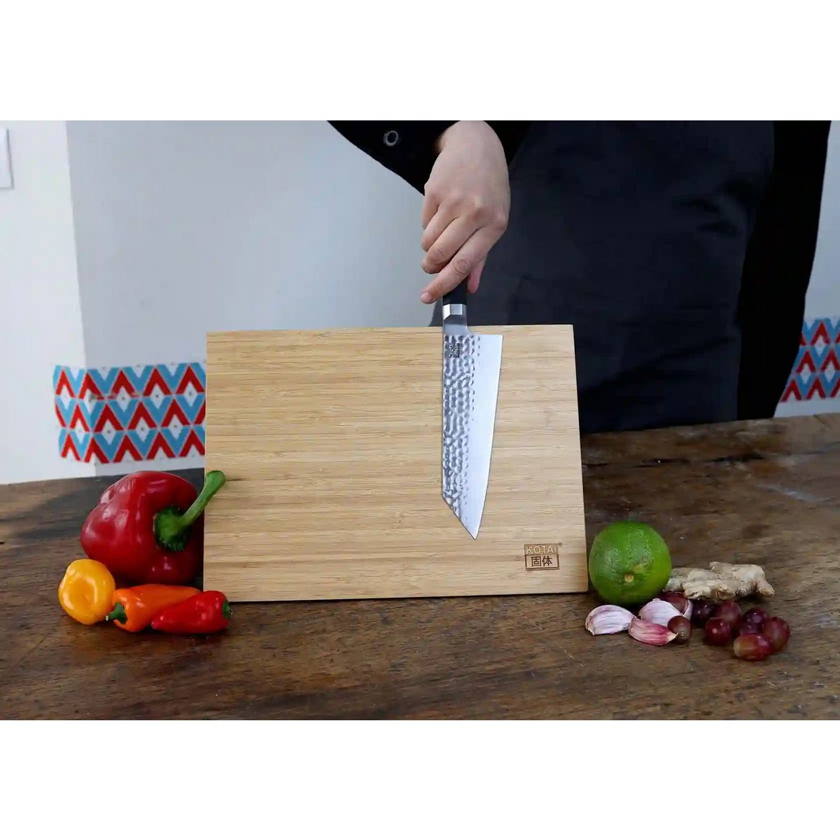 Keukenaccessoires - KOTAI magnetische bamboe messenhouder (opvouwbaar) - 30 x 22 cm