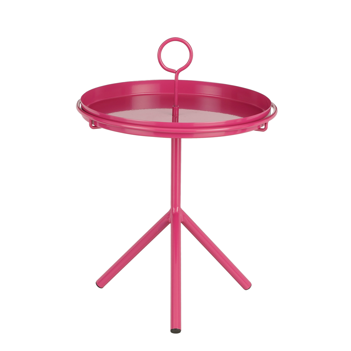 Aston Bijzettafel met Afneembaar Dienblad - H42 x Ø31 cm - Metaal - Fuchsia