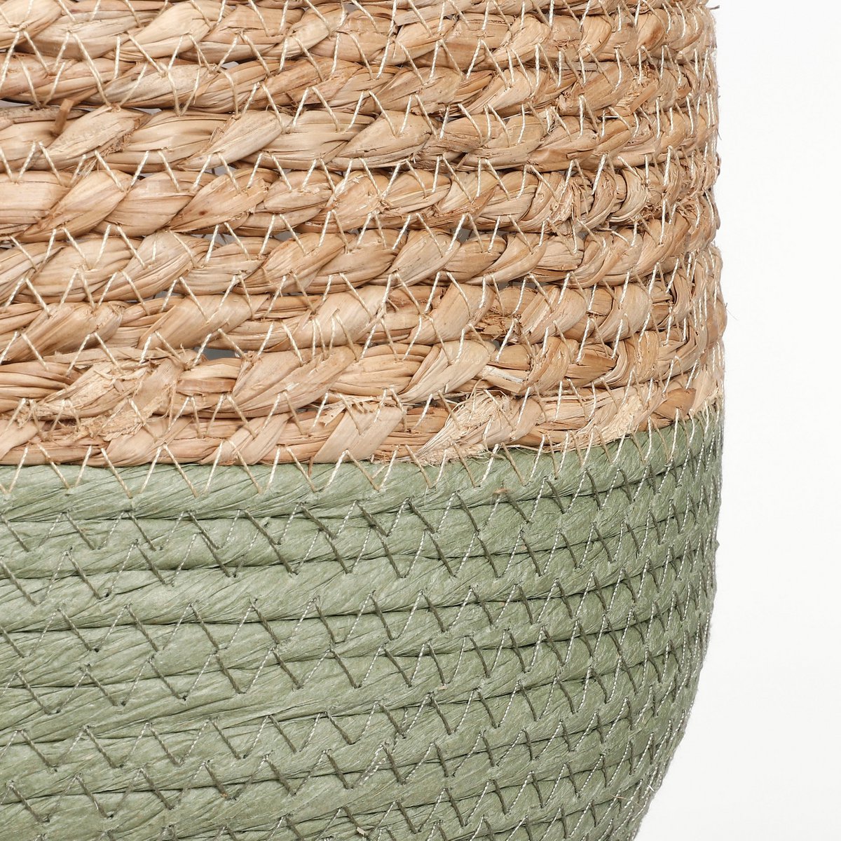 Jorck Plantenmand - Set van 3 - H24 x Ø26 cm - Zeegras - Groen