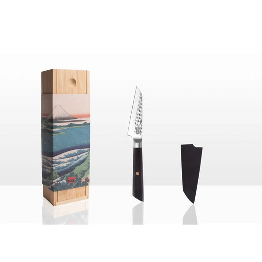 Mes - Bunka schilmesje met bamboe Saya en bamboe doos - 90 mm lemmet