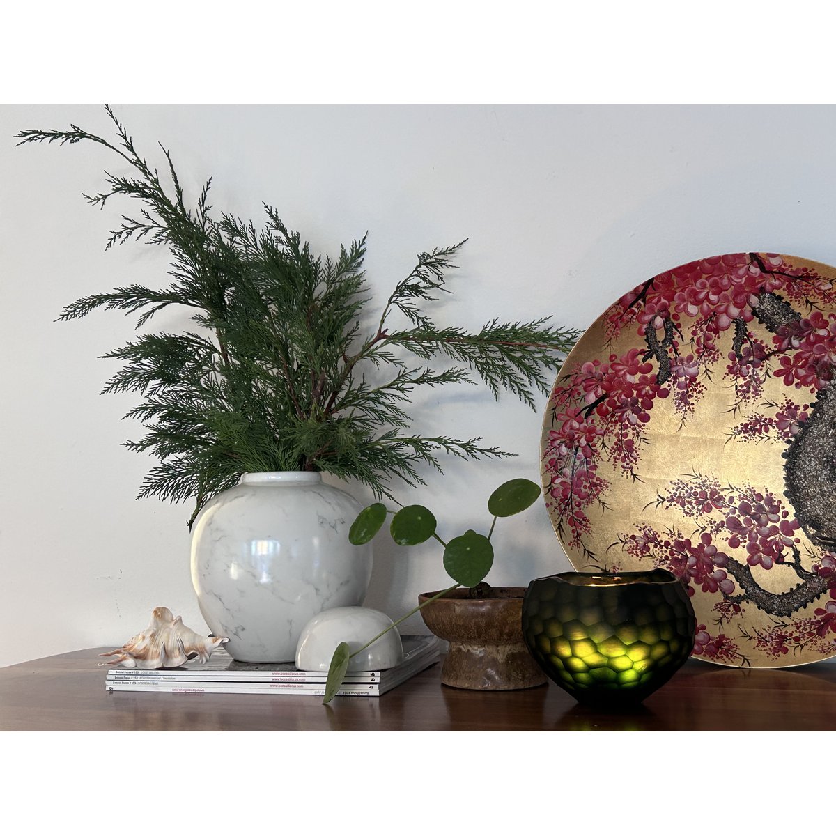 Vintage keramiek Ronde vaas Wit Groot H*28W*25