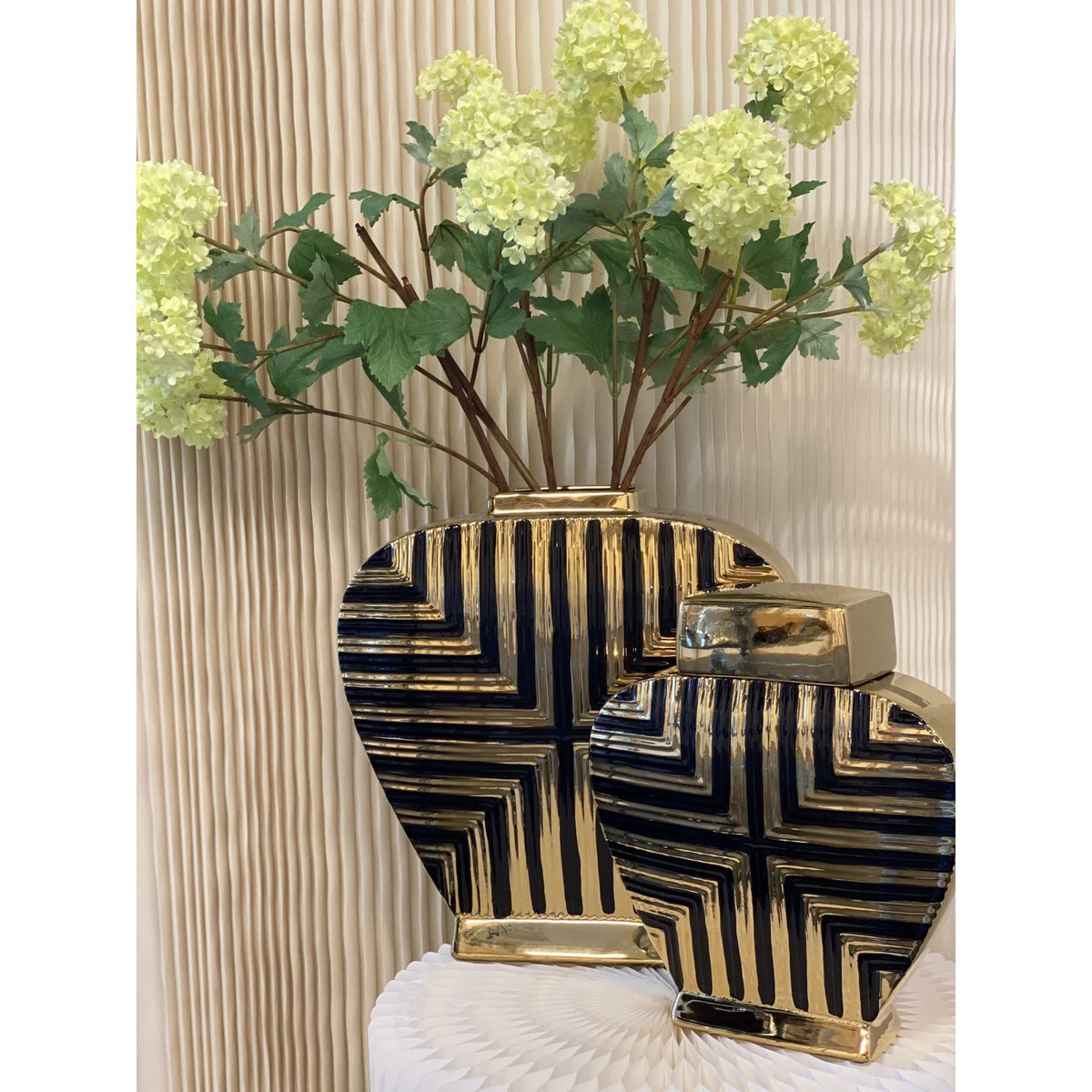 Vaas goud met zwart (L) | Decoratie