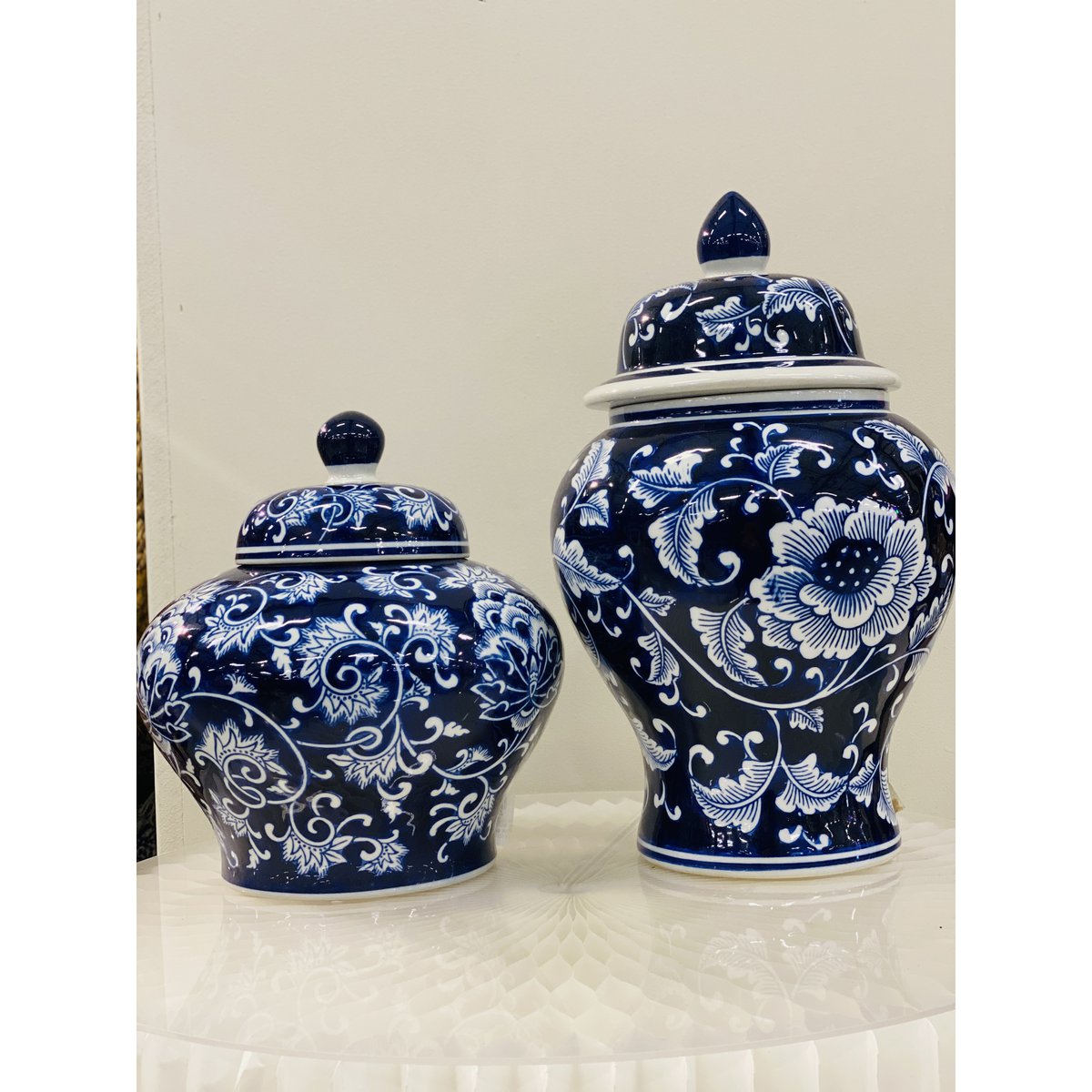 BIG size-blauw en wit ZH01 porseleinen bloemenvaas (voor keuken thuis)