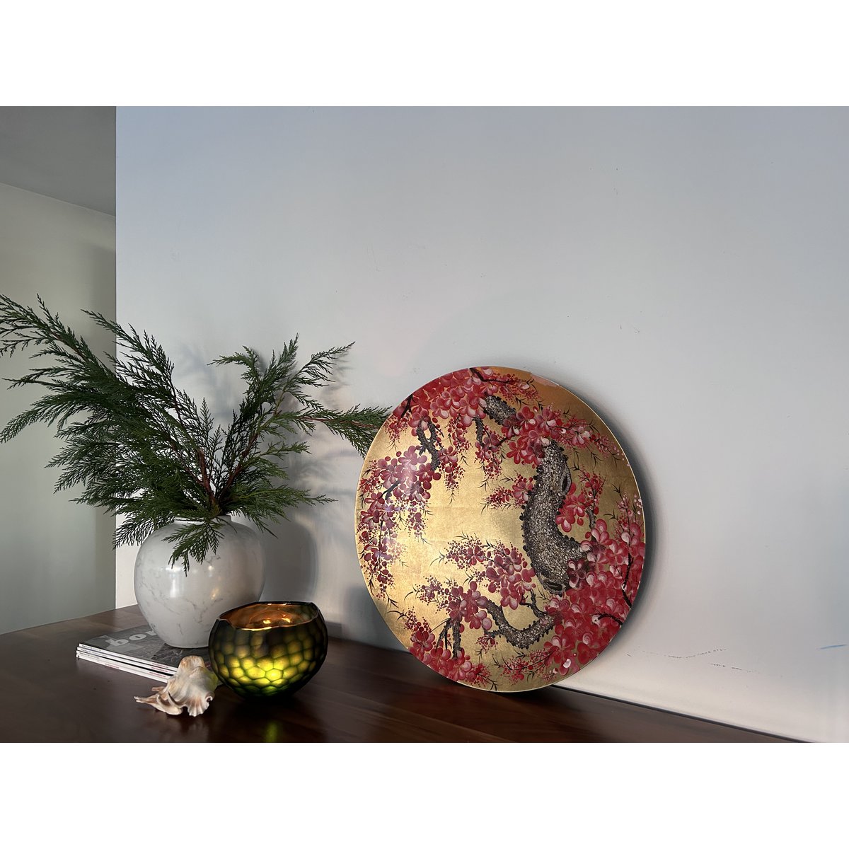 Vintage keramiek Ronde vaas Wit Groot H*28W*25