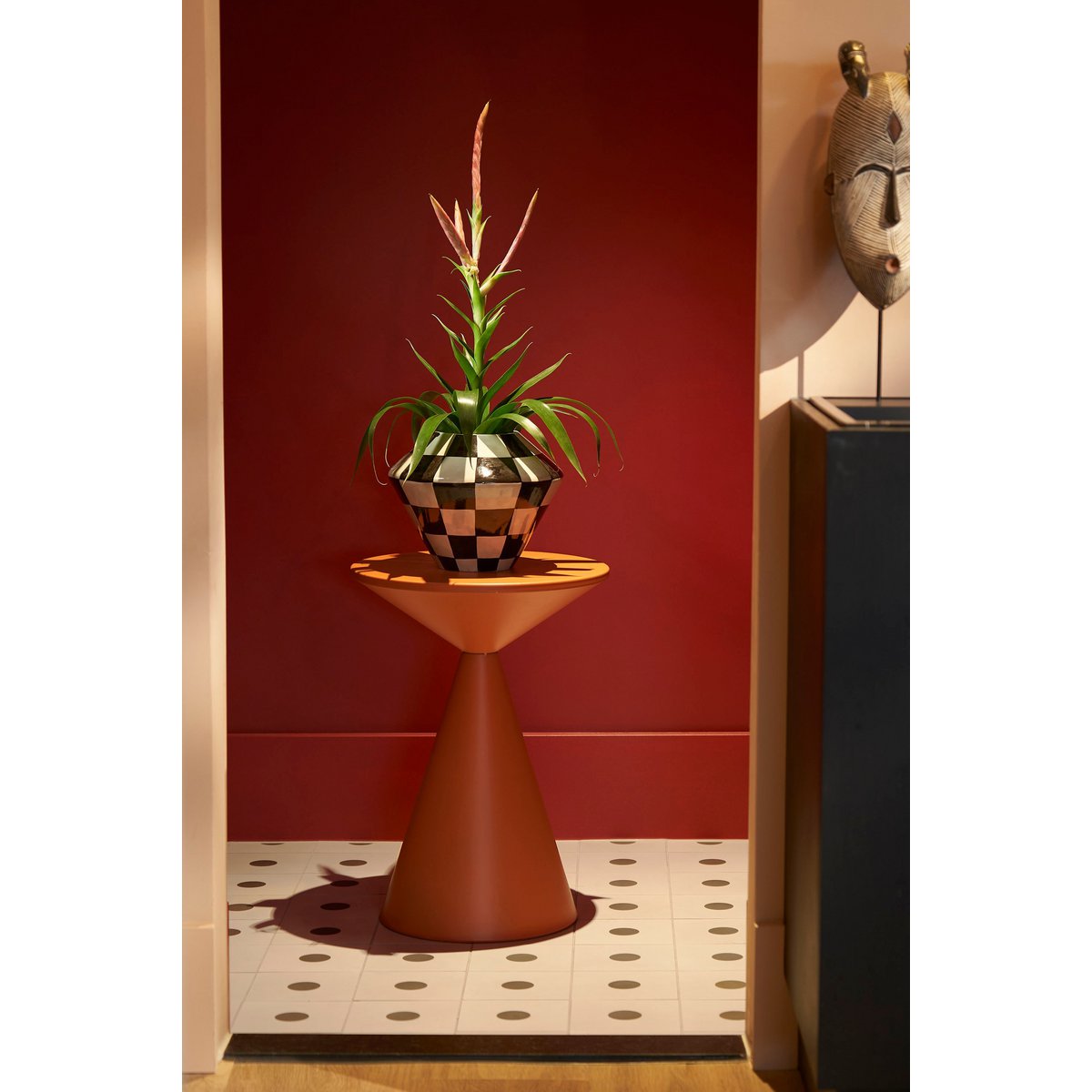 Royale Bijzettafel - H55 x Ø40 cm - Metaal - Oranje