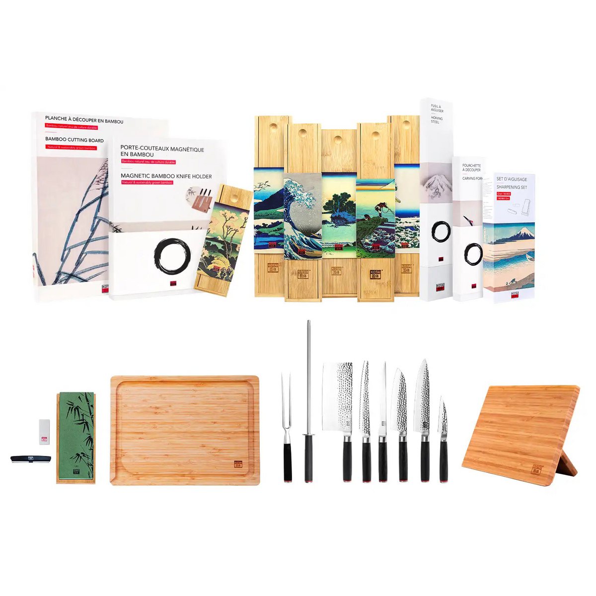Messen- en keukenaccessoireset - De complete set Deluxe Edition (C): 6 messen + 5 accessoires