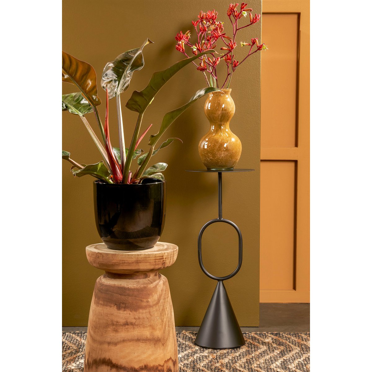 Ruben Plantentafel - H60 x Ø24 cm - Metaal - Zwart