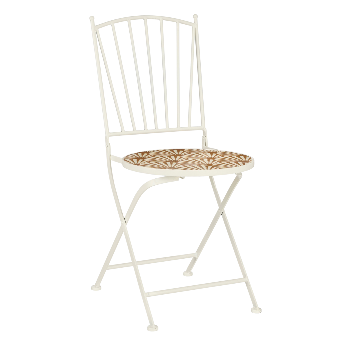 Odile Bistrostoel - L40 x B52 x H89 cm - Metaal - Bruin, Wit