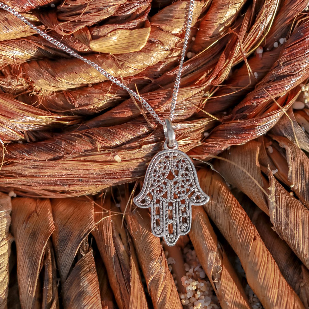 Sierlijke halsketting met hanger in Bali-stijl - 40 cm zilveren ketting van 925 zilver - KRAJAN zilver