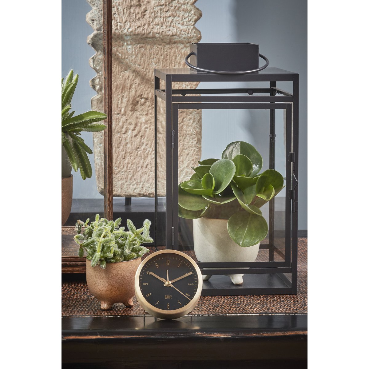 Storm Lantaarn - L20 x B19 x H36 cm - Zwart