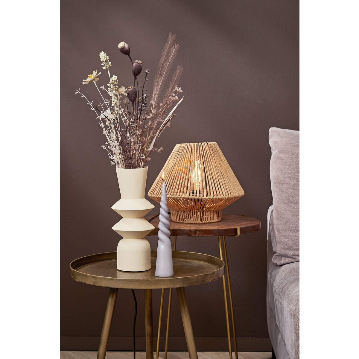 Twist Kegelkaars - H25 x Ø5 cm - Lichtgrijs