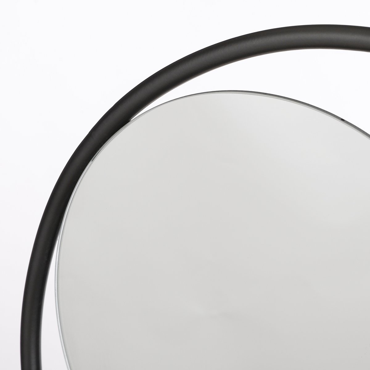 Phoenix Wandspiegel - B11 x Ø39 cm - Metaal - Zwart