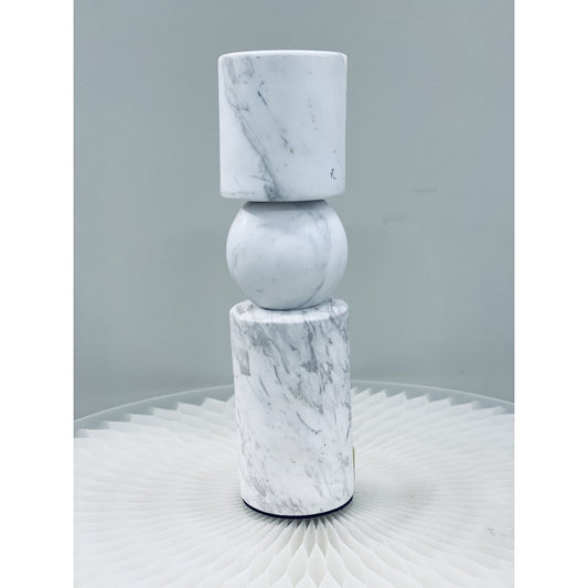 KANDELAAR | MARBLE | WHITE M H29.5cm*W8cm D 8cm Reversible for flower arrangement
