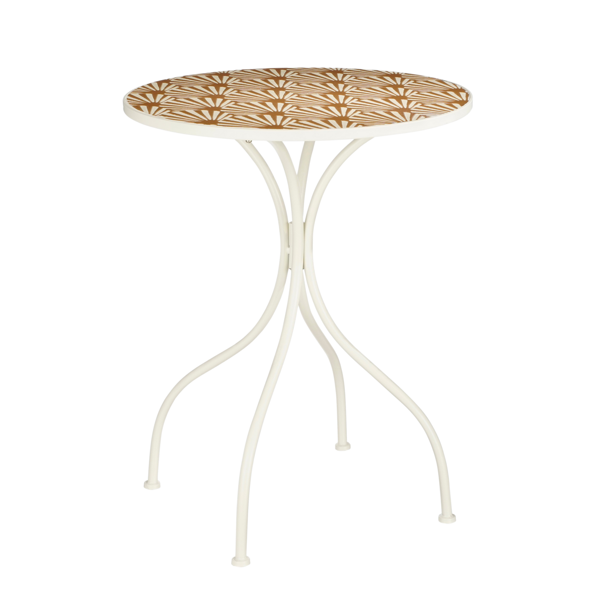 Odile Bistrotafel voor Buiten - H76 x Ø61 - Metaal - Bruin, Wit