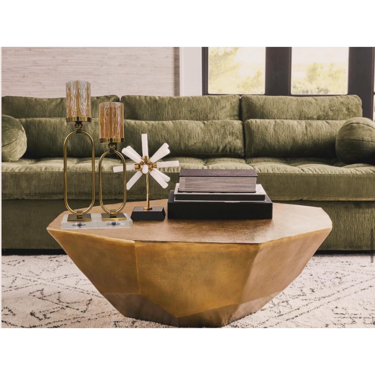 KANDELAAR | GLAS | GOUD ZH02 Grote maat: 12*50*8.5