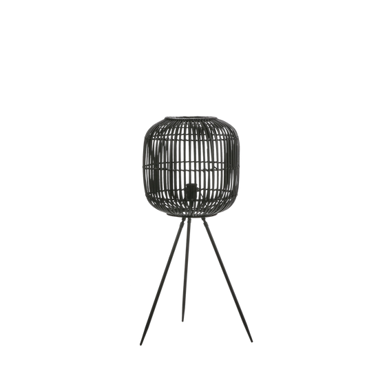 Figo Vloerlamp - H77 x Ø33 cm - Bamboe - Zwart