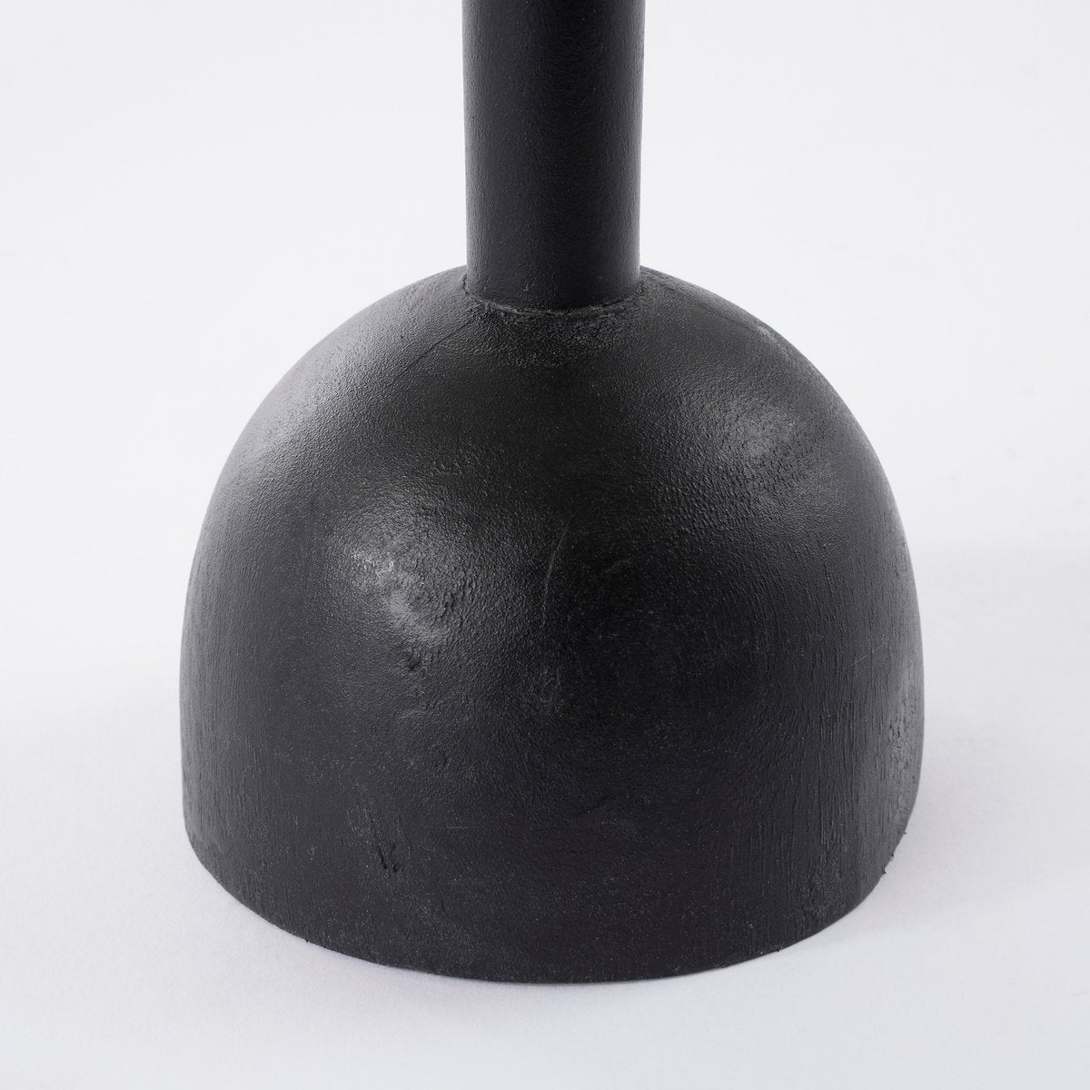 Tartan Kandelaar - H21 x Ø9 cm - Mangohout - Zwart