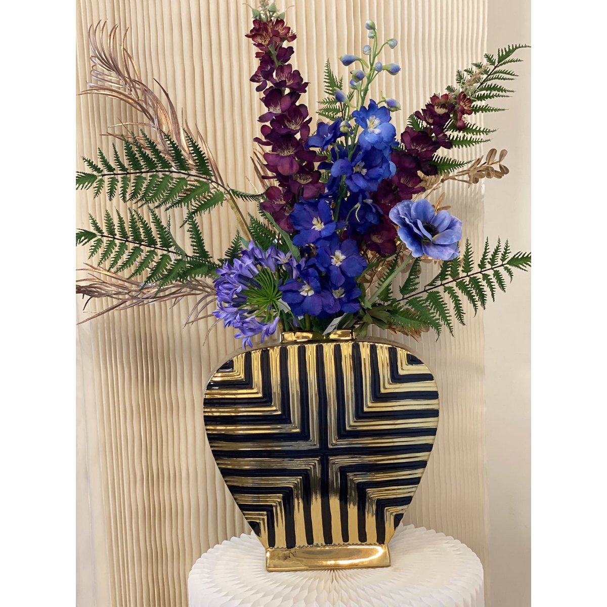 Vaas goud met zwart (L) | Decoratie