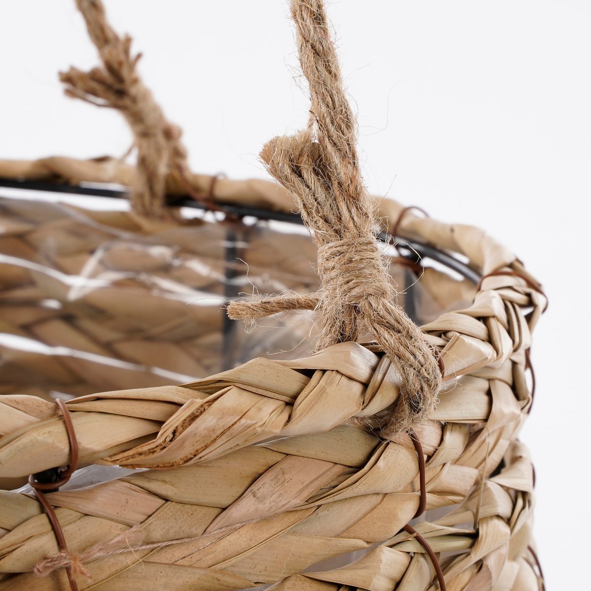 Avalon Hangende Bloempot - Set van 3 - H90 x Ø30 cm - Zeegras - Lichtbruin