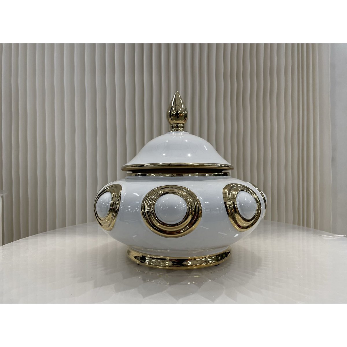 Gouden cirkel gemberpot (CF8146-9WIT)