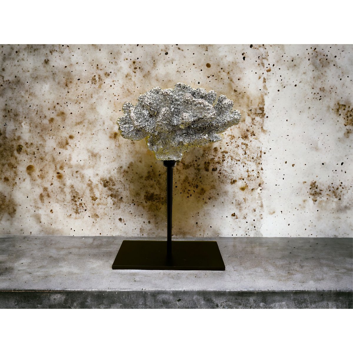 Koraal met metalen standaard ( champagnekleur) | Decoratief Koraal