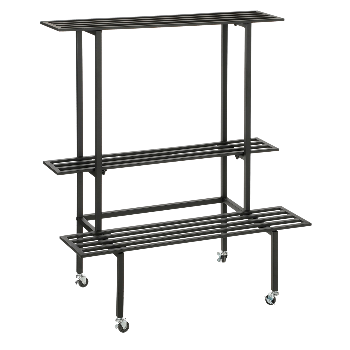 Greenrax Plantenstandaard - L90 x B44 x H102 cm - Metaal - Zwart