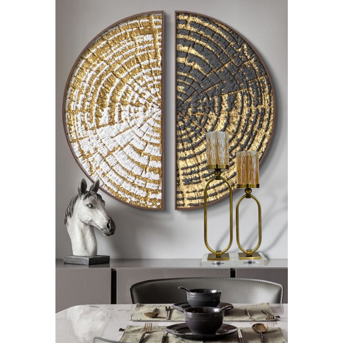 CANDLESTICK | GLASS | GOLD ZH02 Small size: 12*40*8.5