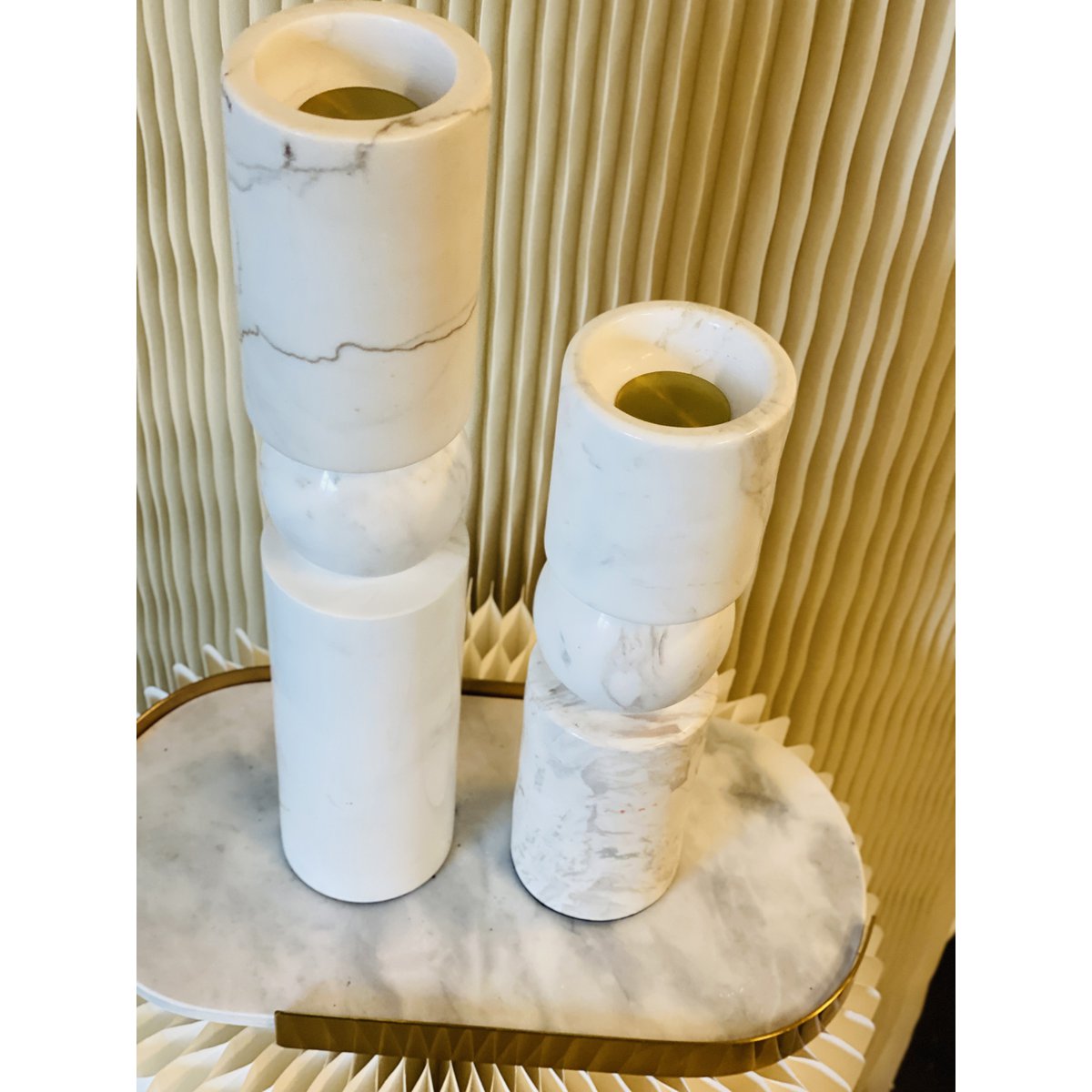 KANDELAAR | MARBLE | WHITE M H29.5cm*W8cm D 8cm Reversible for flower arrangement