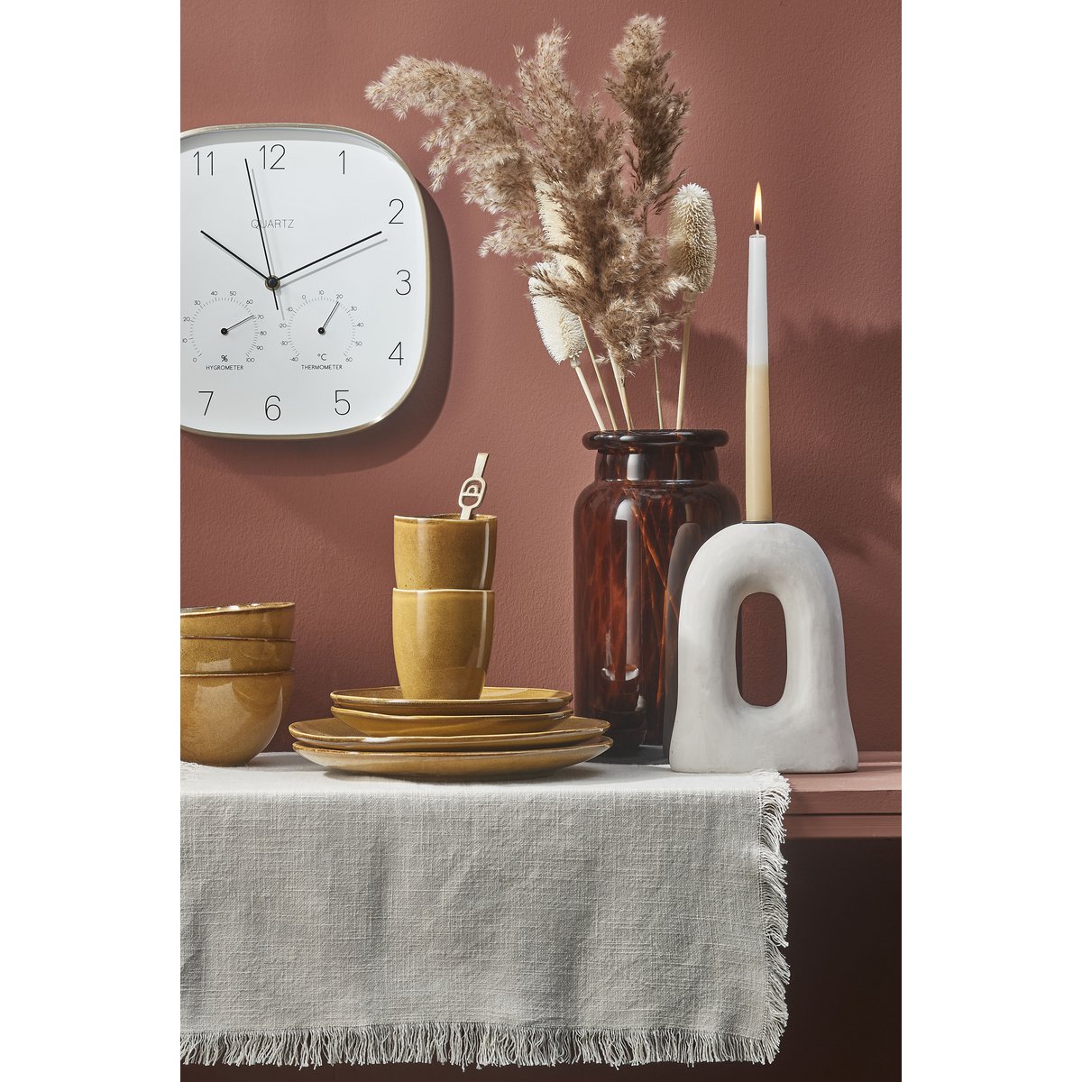 Tiger Vaas - H30 x Ø15 cm - Bruin