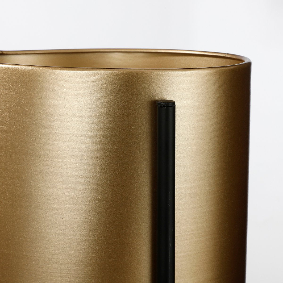 Sverre Bloempot op Standaard - H29 x Ø25 cm - Goud, Zwart