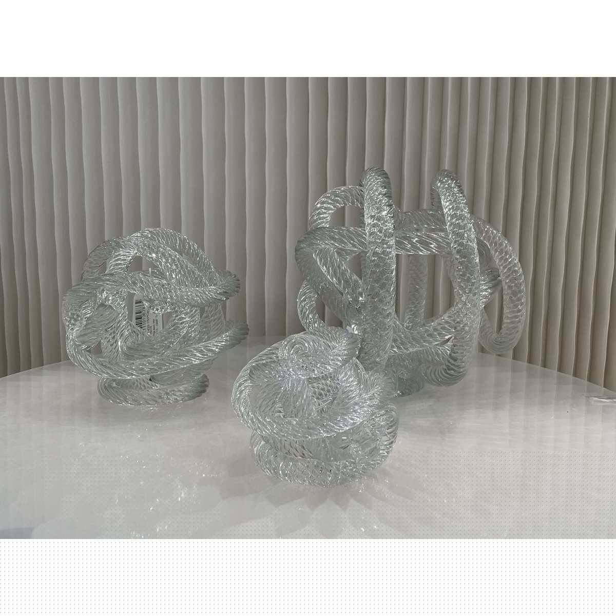 Middelgrote geknoopte glazen sculptuur (M) Diameter: 15 cm