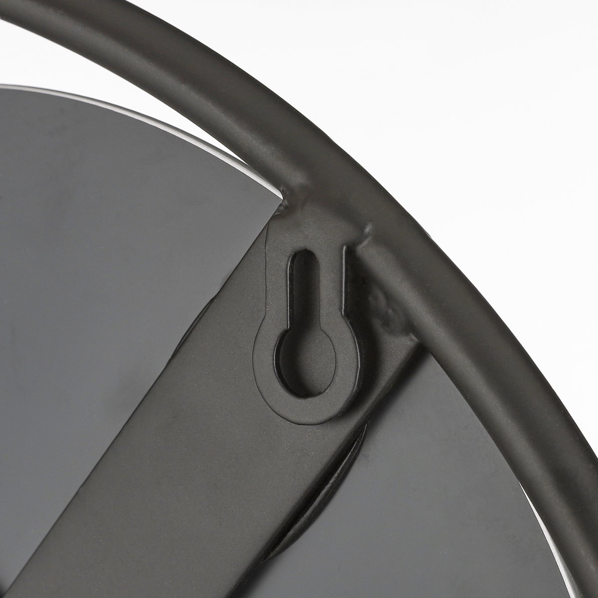 Phoenix Wandspiegel - B11 x Ø39 cm - Metaal - Zwart