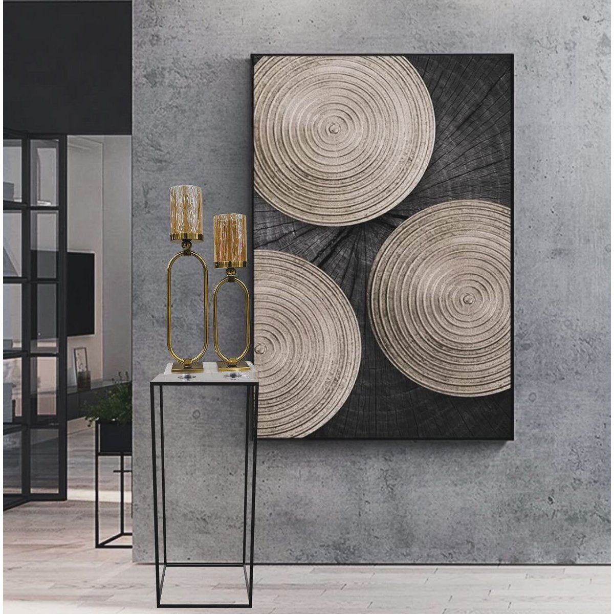 KANDELAAR | GLAS | GOUD ZH02 Grote maat: 12*50*8.5