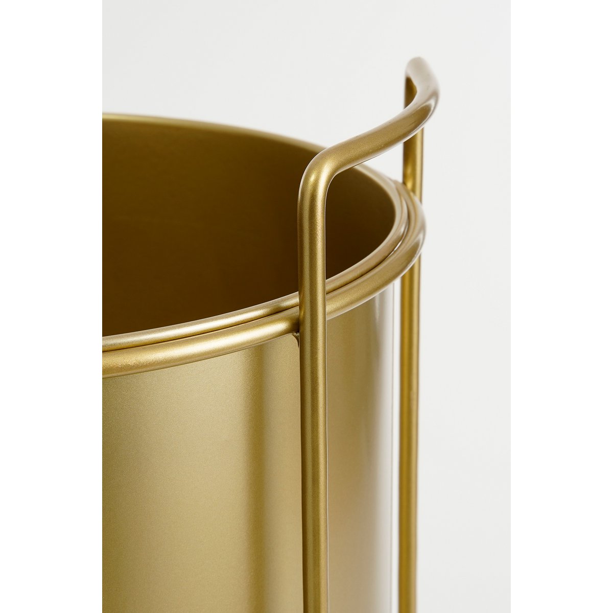 Favani Bloempot op Standaard - Set van 3 - H80 x Ø28 cm - Metaal - Goud