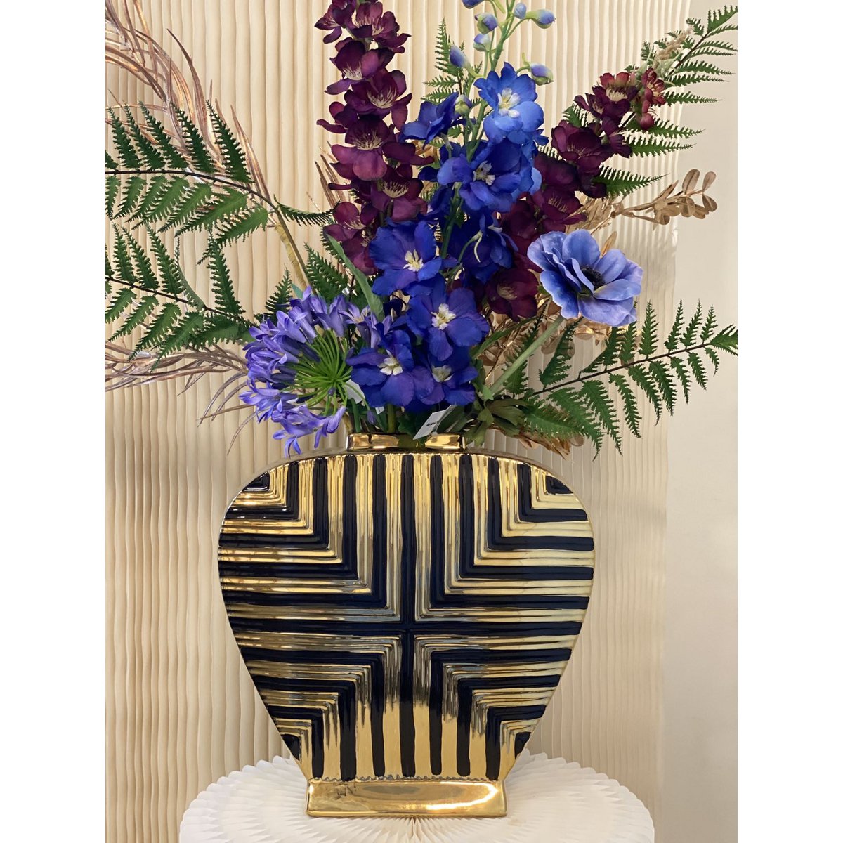 Vaas goud met zwart (L) | Decoratie