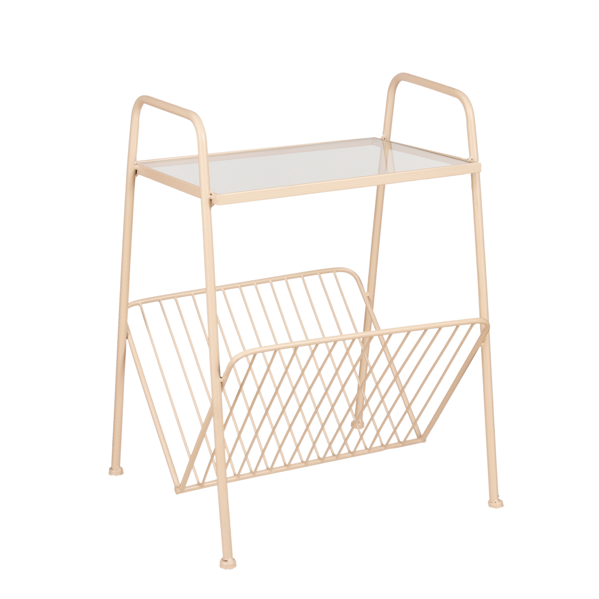 Tijdschriftenhouder - L45 x B40 x H59 cm - Metaal - Oudroze, Mat