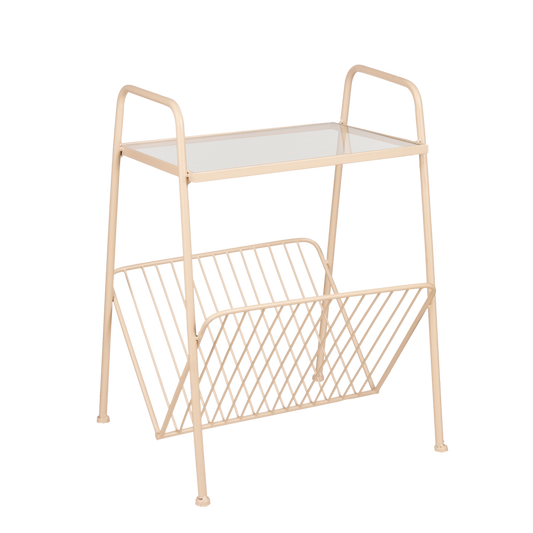 Tijdschriftenhouder - L45 x B40 x H59 cm - Metaal - Oudroze, Mat