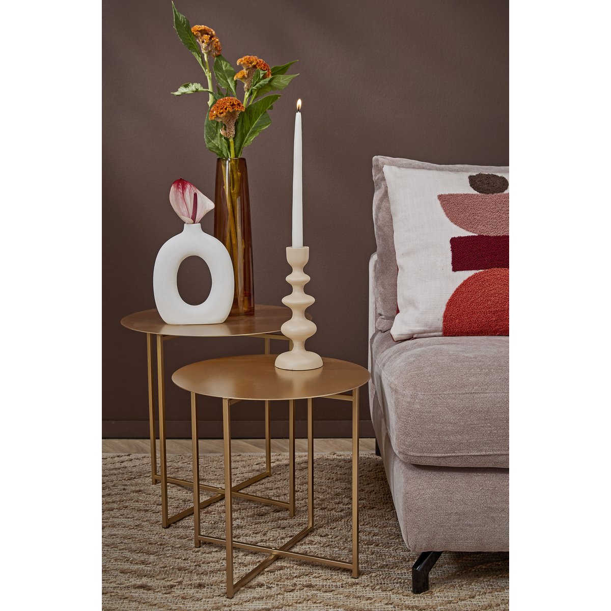 Mikki Bijzettafel - H40 x Ø40 cm - Metaal - Goud