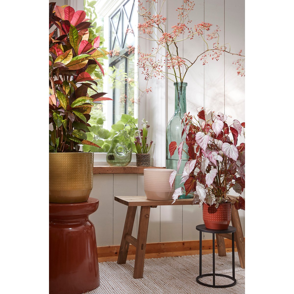 Stage Bijzettafel - H45 x Ø35 cm - Cement - Oranje