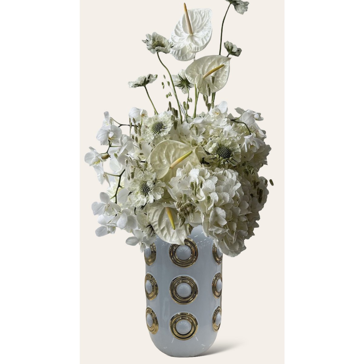 Wit met gouden vaas | Decoratieve Vaas