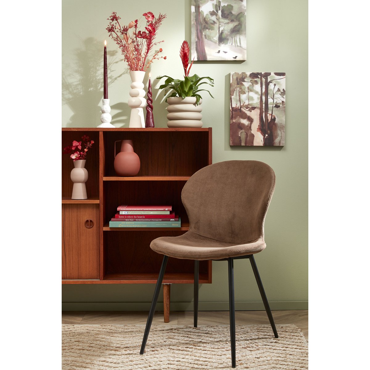 Twist Kegelkaars - H25 x Ø5 cm - Bordeaux