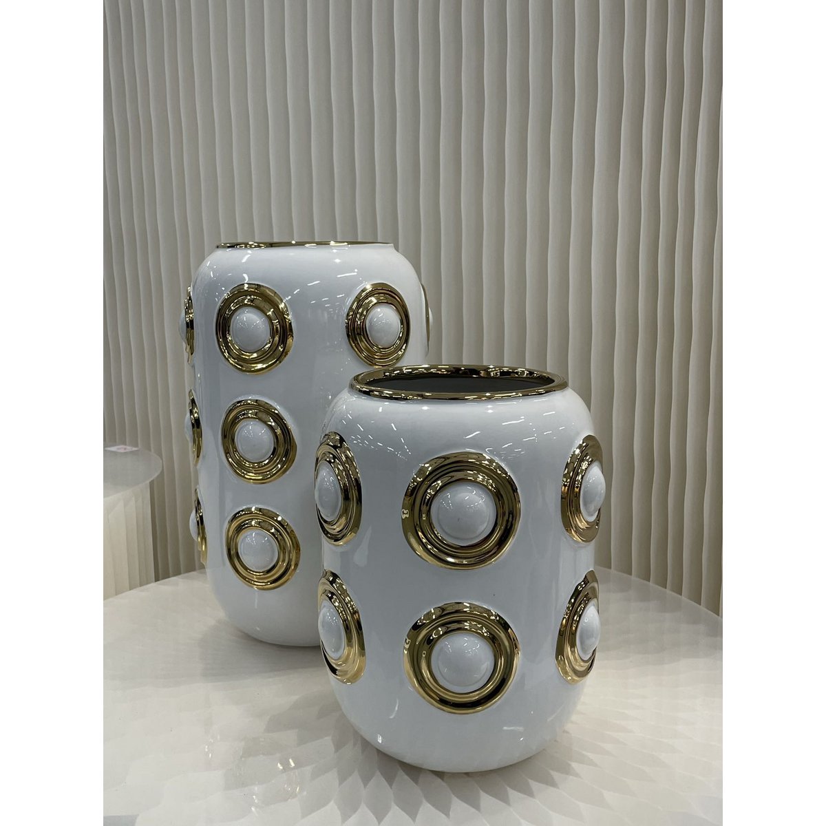 Gouden cirkelvaas (CV11617-9WIT)