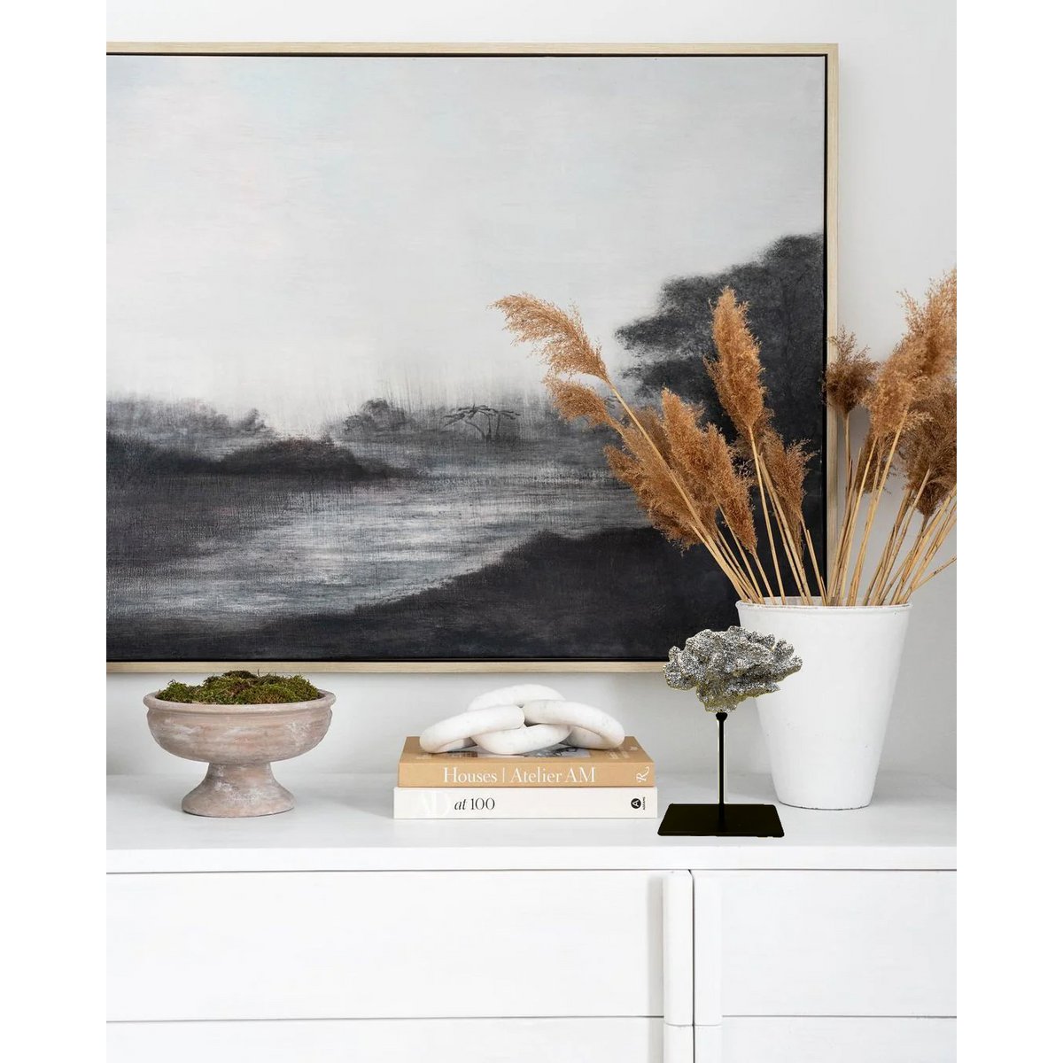 Koraal met metalen standaard ( champagnekleur)  | Decoratie koraal